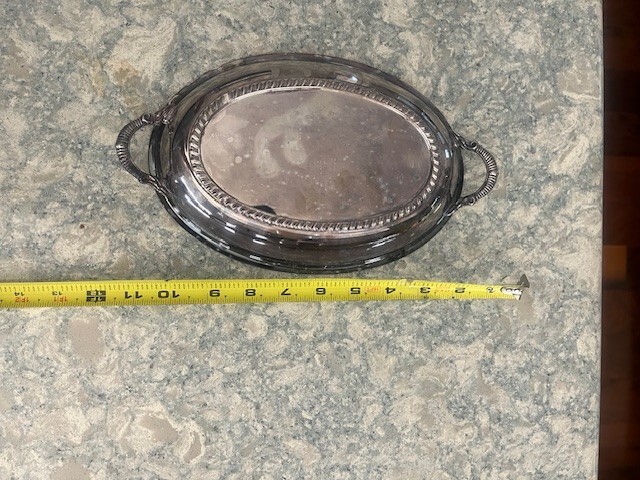 Silver plated oval bowl Or Lid with handles