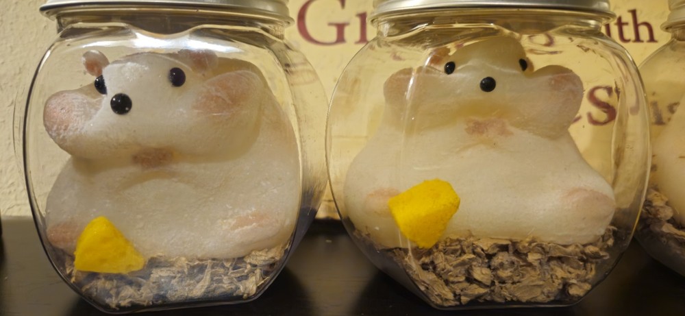 1 Piece Hamster Taba Squishy- White- With Flocking Powder. Handmade