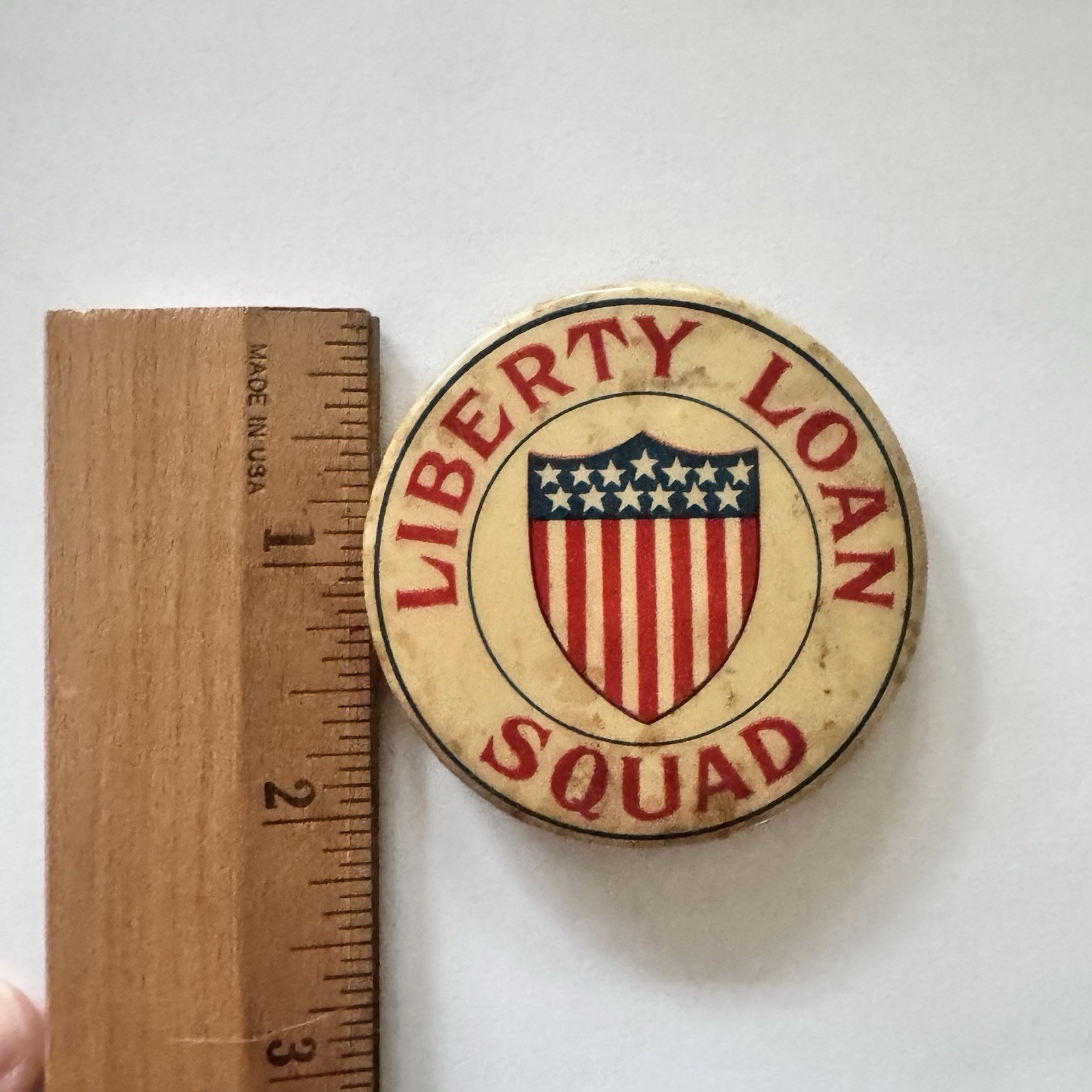 Liberty Loan Squad War Bonds WWI WW1 Minneapolis Celluloid Pinback Button Pin