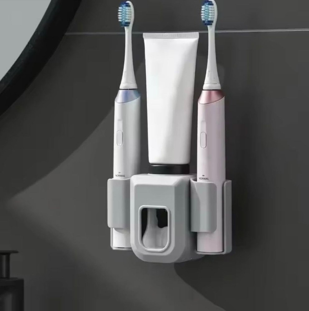 Wall Mounted Toothbrush Holder And Toothpaste Dispenser
