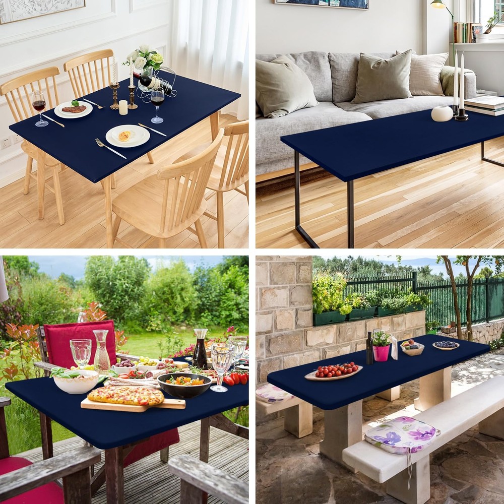 Fitted Rectangle Tablecloth 42 X 72 Inch Elastic Table Cloth Stretch Spandex Tab