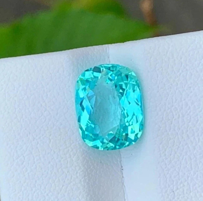 11 Ct GIE Certified Natural Paraiba Tourmaline Neon Blue Cushion Loose Gemstone