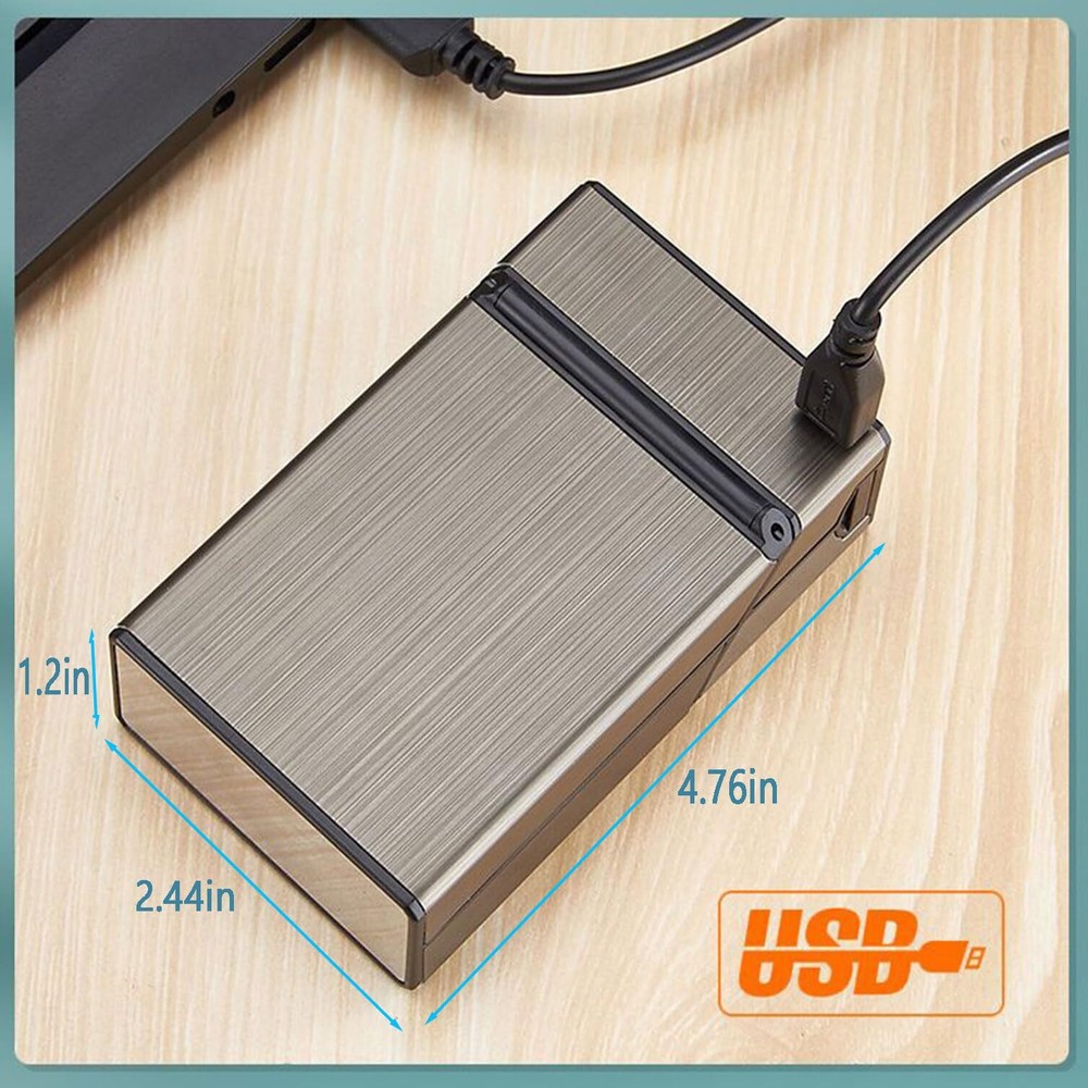 Cigarette Case with Lighter 100'S King Size 20Pcs Cigarettes 2 Pack Rechargeable