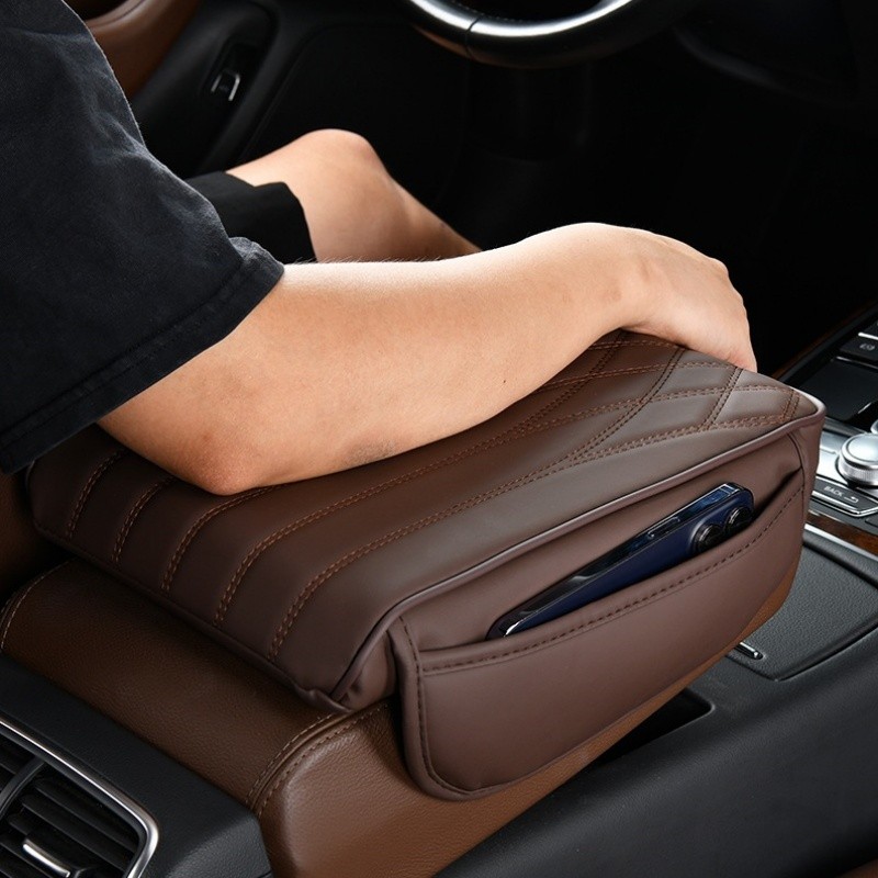Universal Car Armrest Cushion Auto Center Console Cover Pad with Storage Pocket