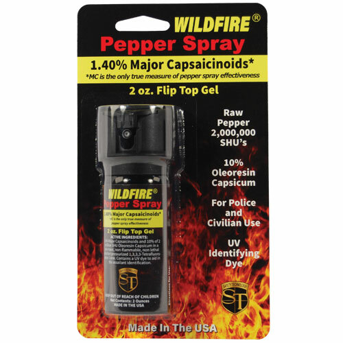 Hottest Wildfire Sticky Pepper GEL Self Defense 2oz Spray 1.4% MC. 10% OC UV Dye