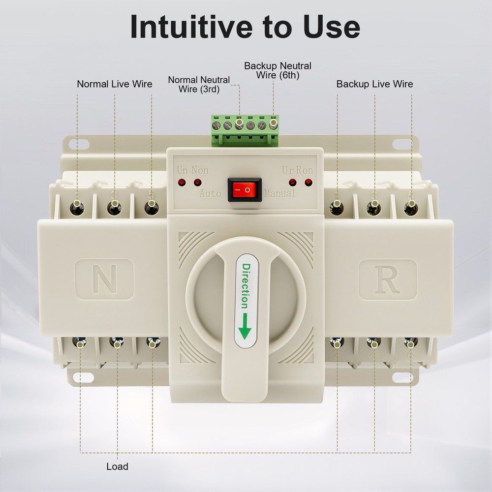 Screw Mounting Double Power Switch, Dual Power Automatic Transfer Switch