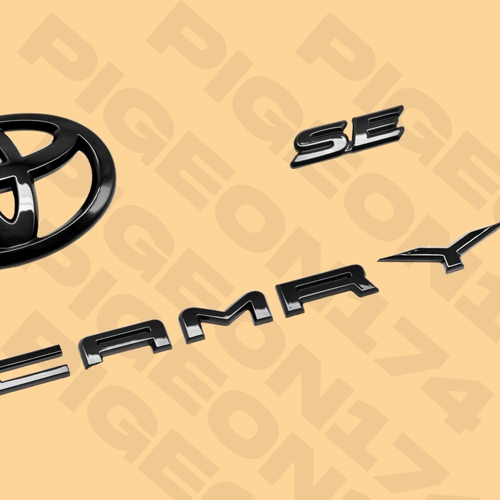 Gloss Black Out Emblem Badge Overlay Kits For Camry SE 2018-2024 Rear Liftgate