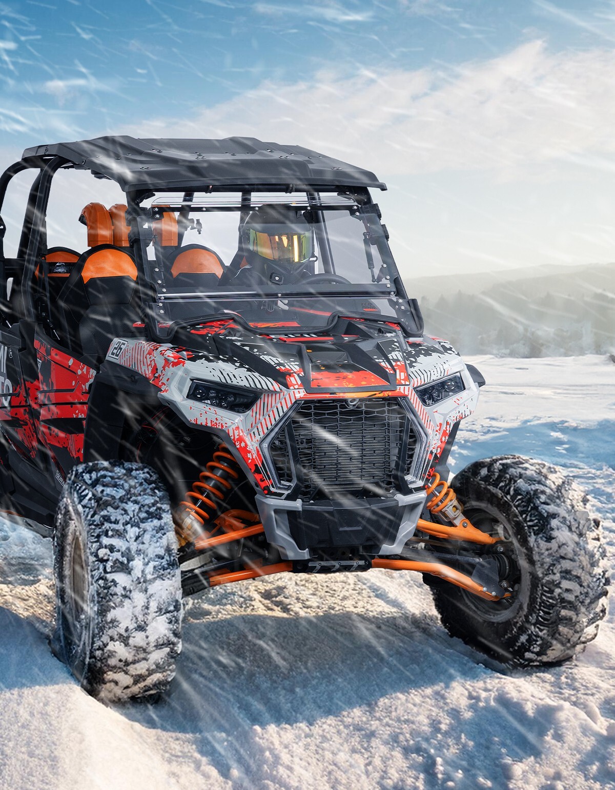 UTV Flip Up Split Front Windshield for 2019-2023 Polaris RZR XP 1000/4 Turbo 4