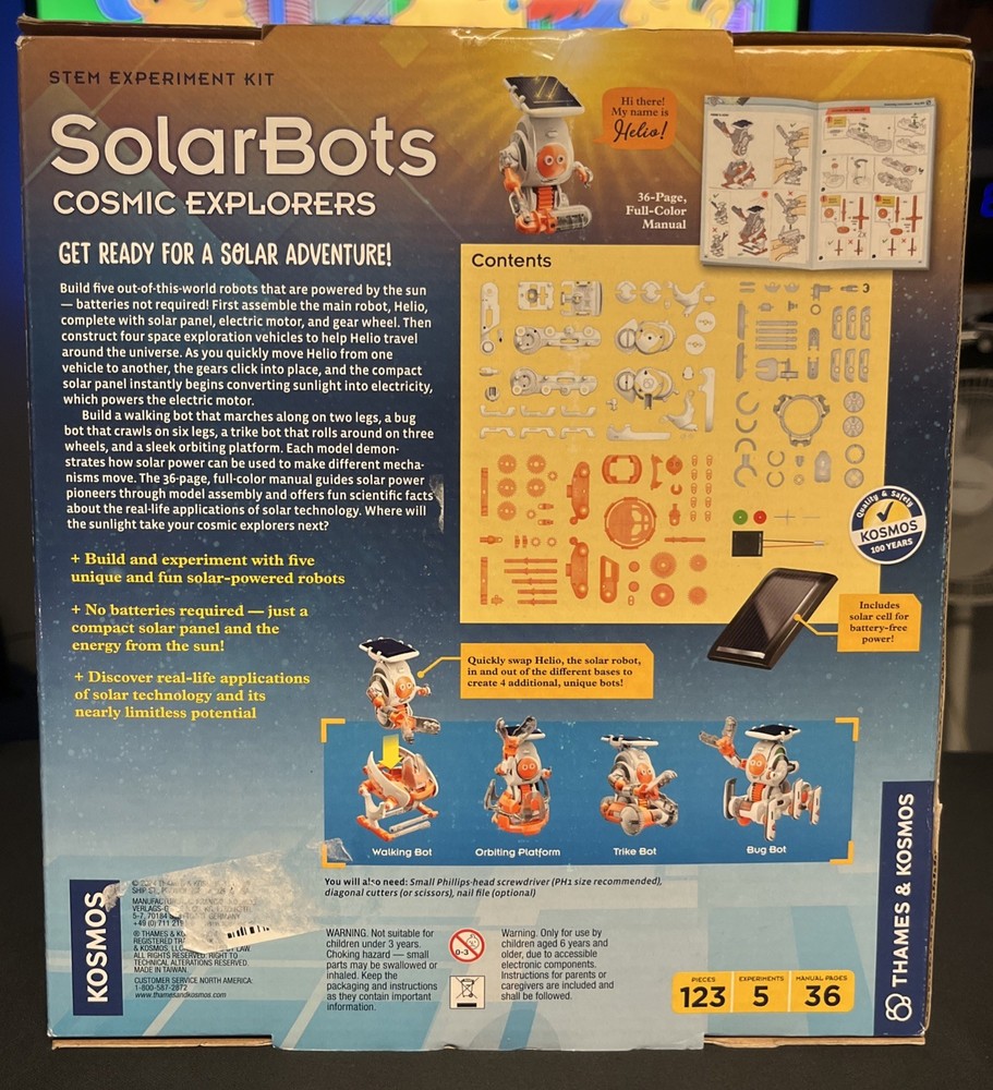Thames & Kosmos SolarBots Cosmic Explorers Stem Experiment Kit Ages 6+ 2022