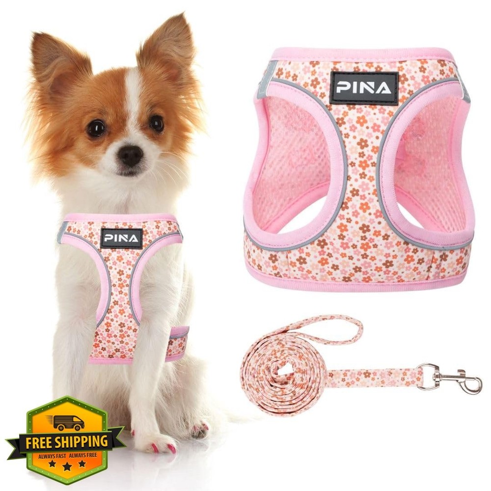 PINA No Pull Dog Harness Leash Set Small Medium Breathable Mesh