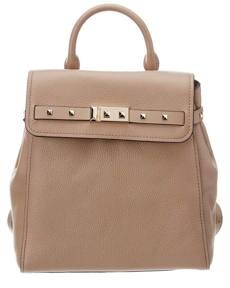 Michael Kors Women's Addison Medium Pebble Leather Backpack Truffle