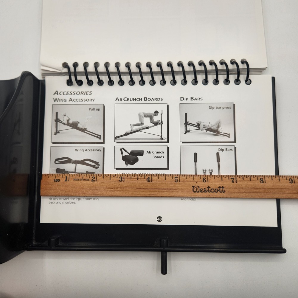 Total Gym Ultimate Exercise Flip Chart Exercise Book Tower Mount Bottle Holder