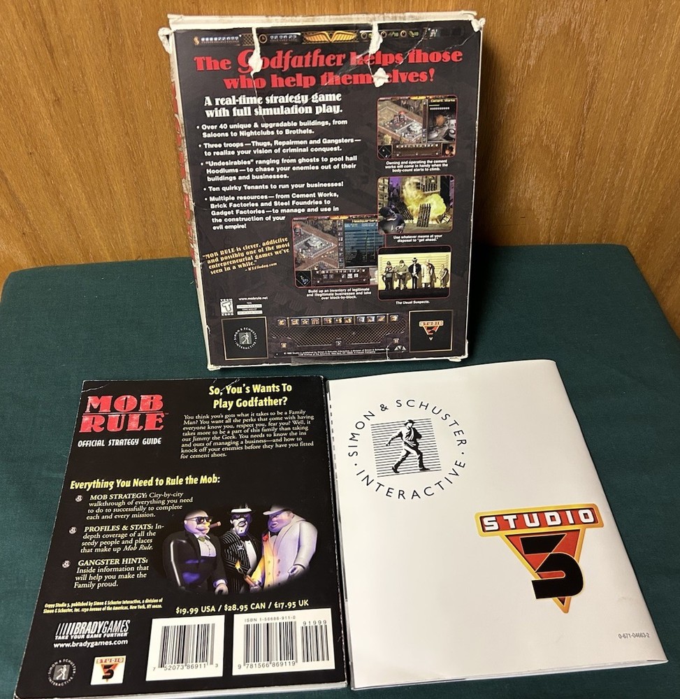 Mob Rule: Platinum Edition Brady Official Strategy Guide, Quick Start Guide, Box