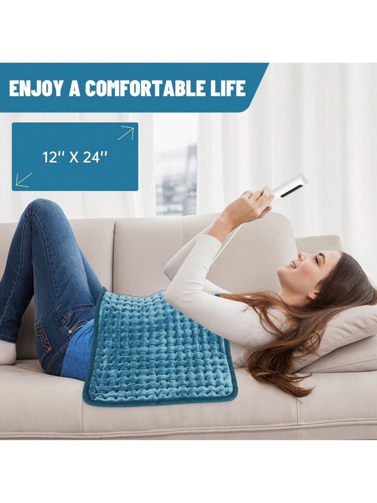 Heating Pad - Electric Heating Pads for Back,Neck, 9 Heat Settings & Moist Heat