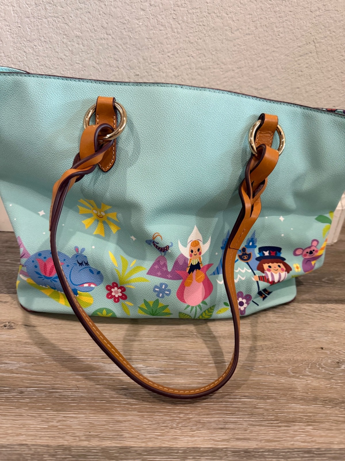 Disney Parks Dooney & Bourke "It’s A Small World" Bag Tote Large Shoulder Purse