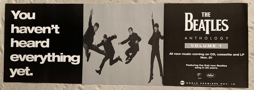 Beatles 1995 Promo Poster Anthology Banner Style