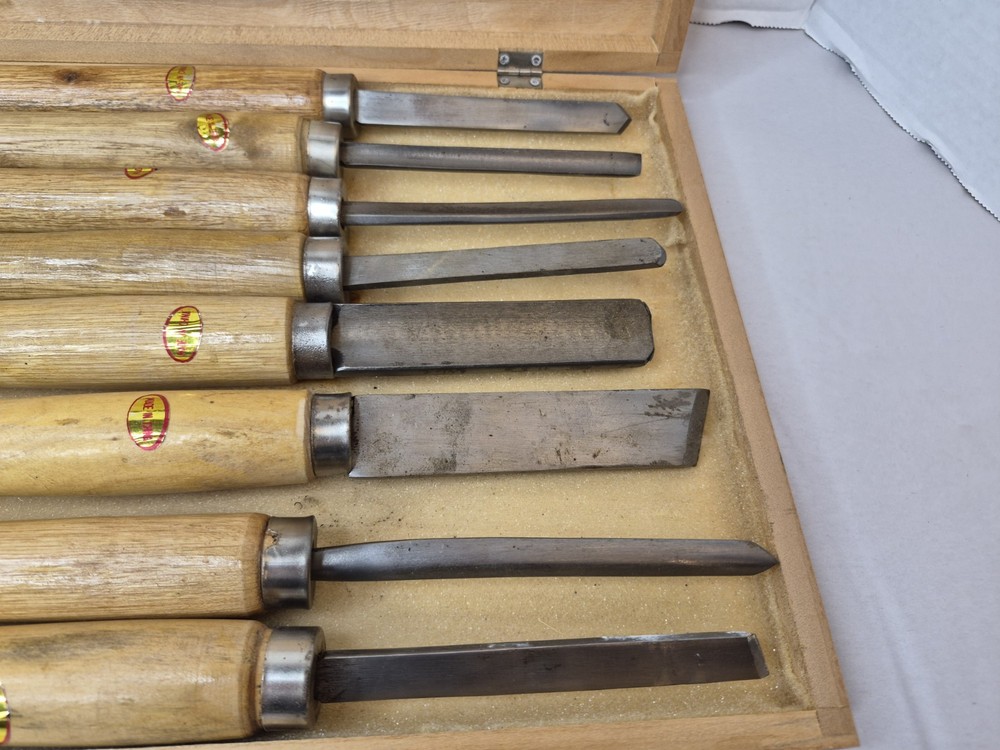 Wisdom 8 Piece Wood Lathe Chisel Set With Case