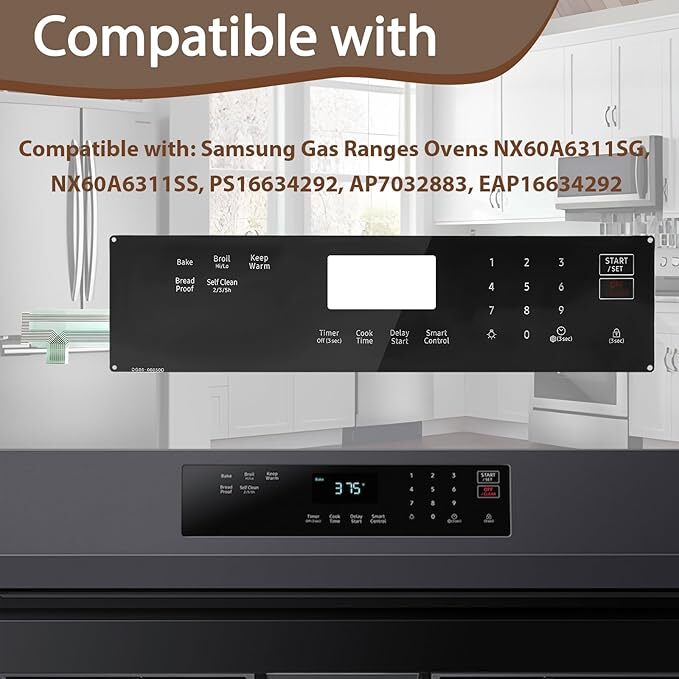 DG96-00850D Range Membrane Switch Touchpad Control Panel For Samsung Gas Ovens
