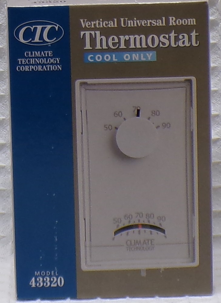 CTC Vertical Universal Room Thermostat Cool Only Model 43320..............3 Wall