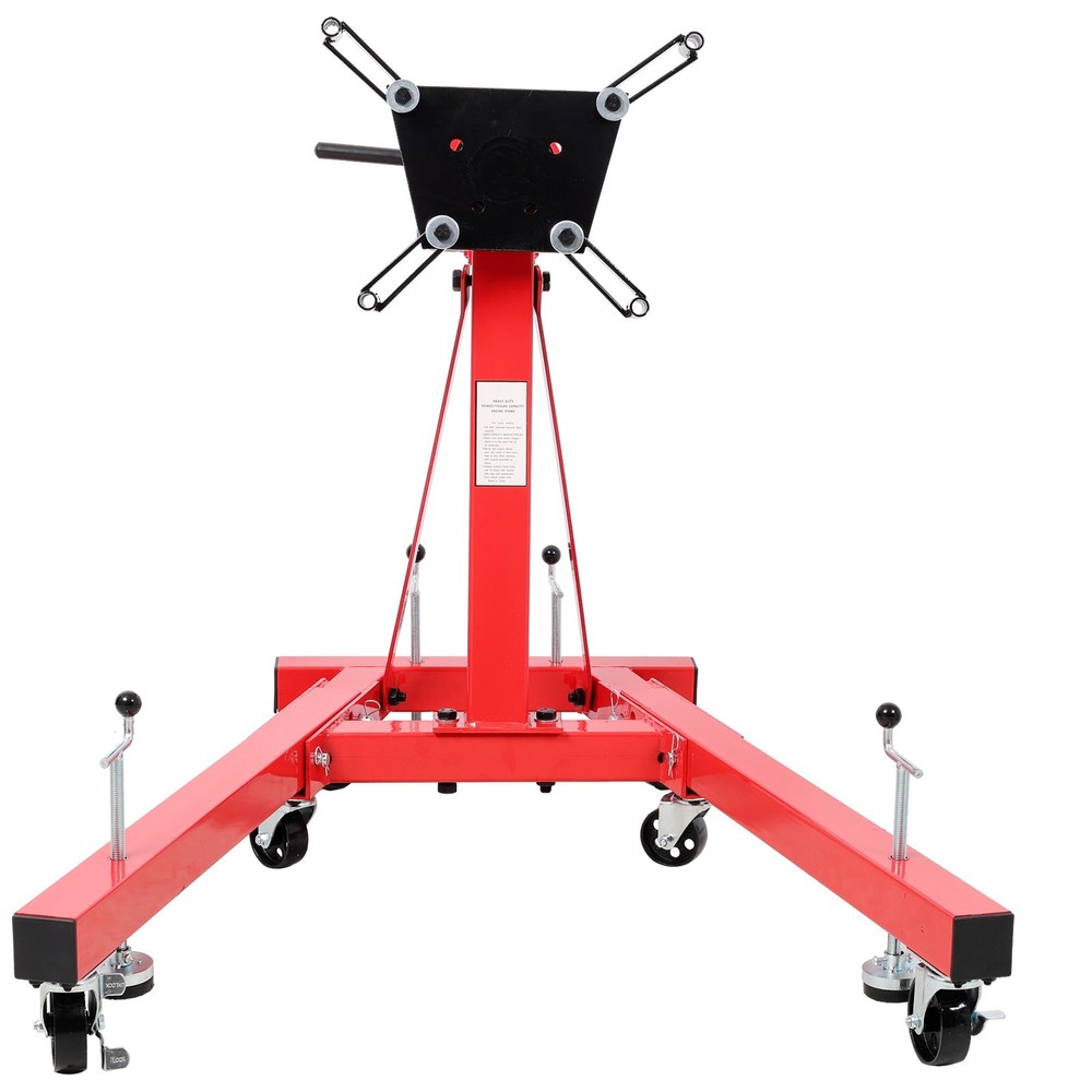 1500lbs Folding Engine Stand - 360° Rotating Head, Red