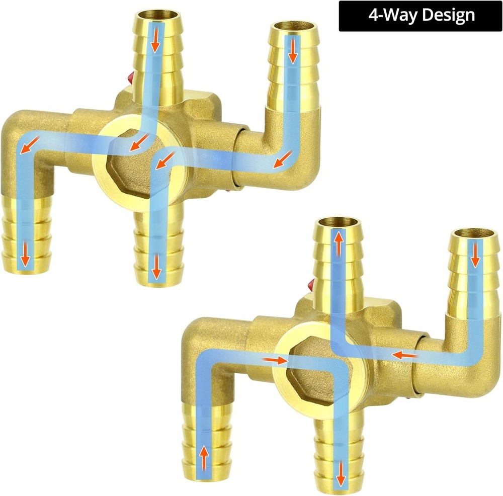 Heater Core Bypass Valve 4-Way Solid Brass Automobile Integrated Manua