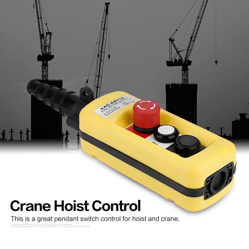 Crane Chain Hoist Push Button Switch Lifting Pendant Controller with Emergency