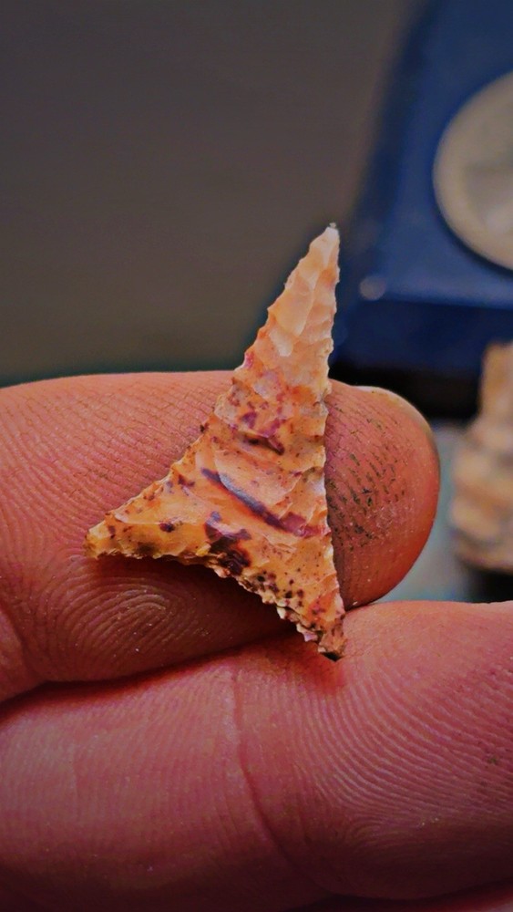 Flintknapped Flint Ridge Replicated MicroLithic Alabama Hamilton Style Arrowhead
