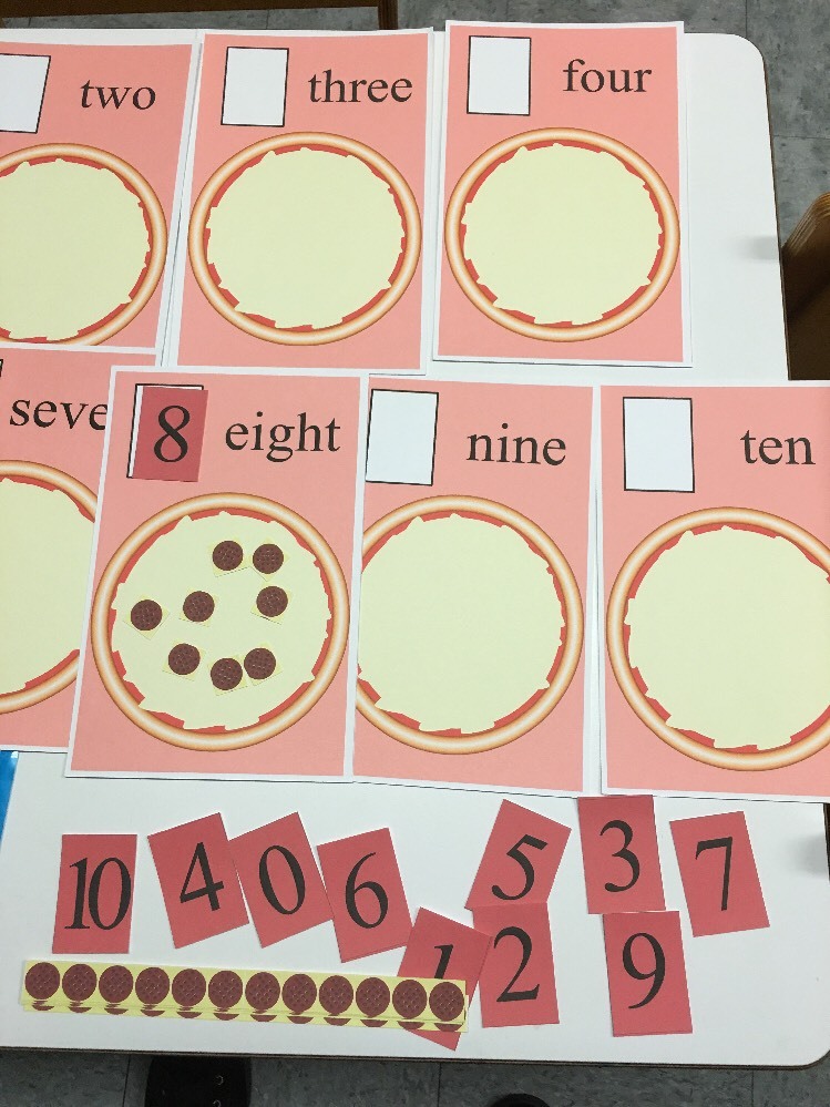 Pepperoni Pizza - Learning Center- Math Mats Counting 0 To 10- Laminated Mats