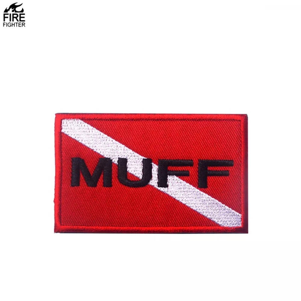 Parody Muff Diver Dive Flag Hook and Loop Morale Patch Army Navy USMC Air Force
