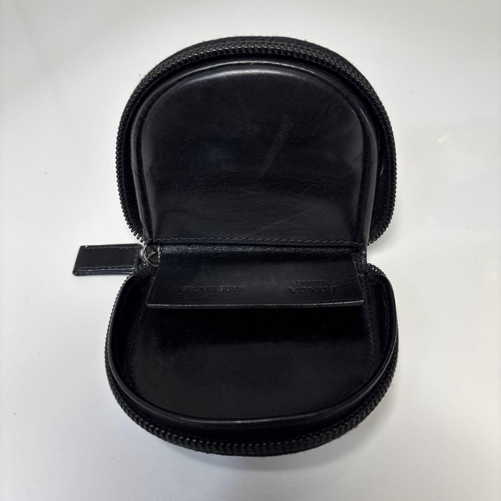 Authentic PRADA Black Leather Punch Coin Case excellent gift
