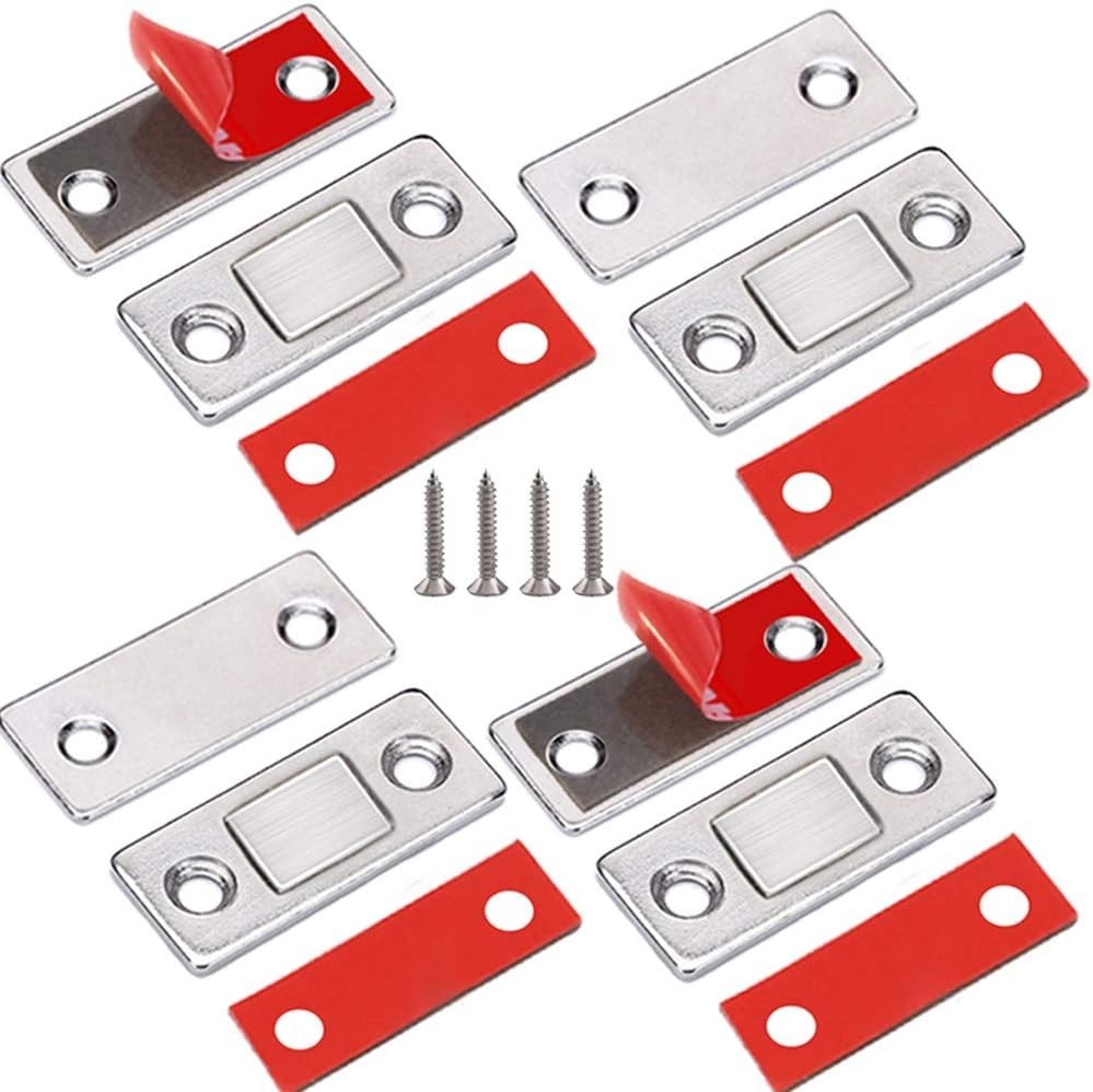 Ultra Thin Magnetic Door Catch 4-Pack - Secure & Discreet Cabinet Solution