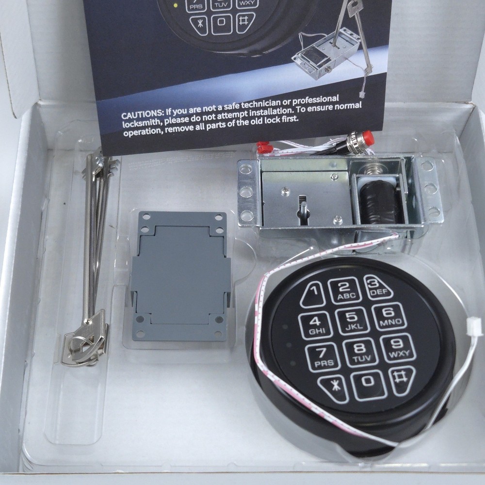 Safe Lock Replacement Chrome Keypad Safe Electronic Lock Solenoid 2 Key NEW