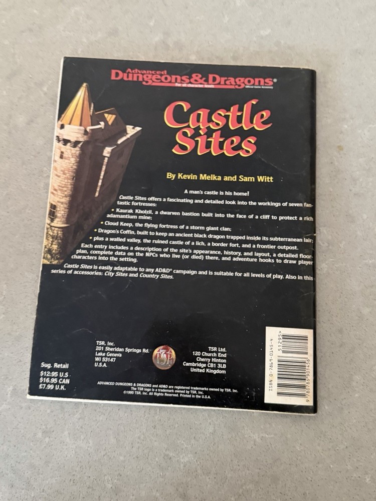 TSR Advanced Dungeons & Dragons Castle Sites