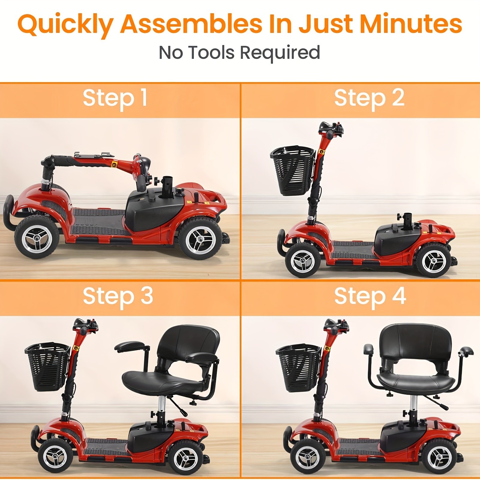 Used 4 Wheel Mobility Scooter Power Wheelchair Folding Electric Scooters Travel