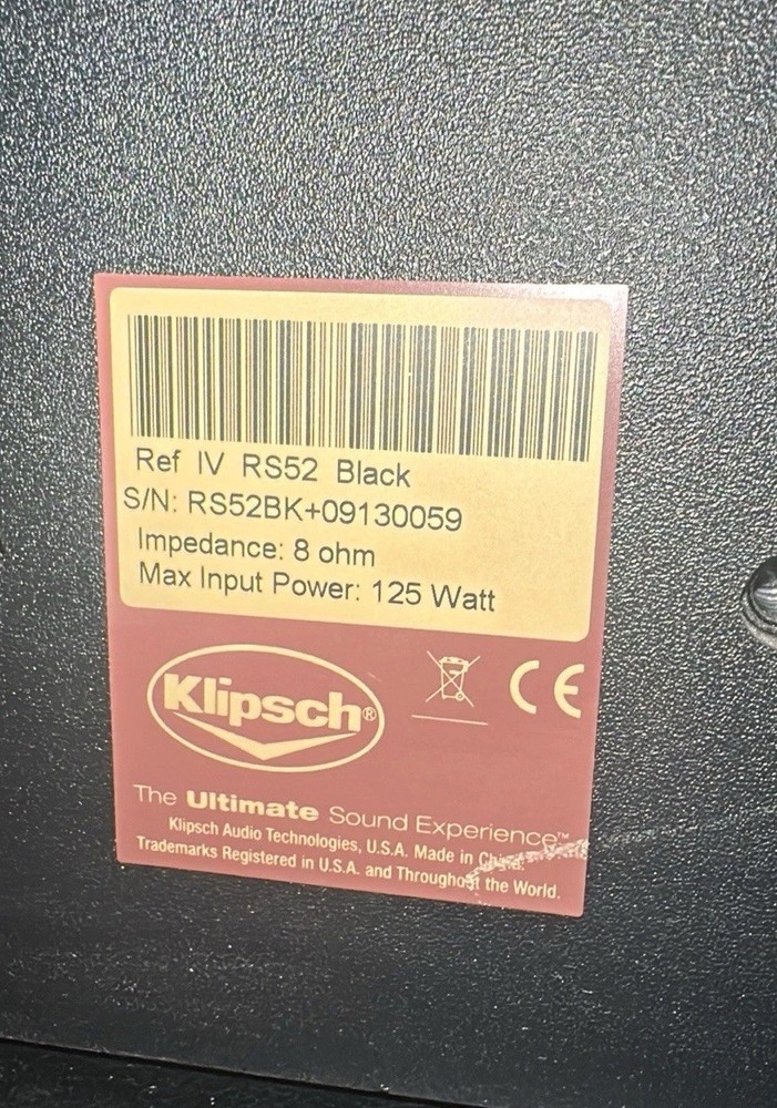 Klipsch RS52 Reference IV Surround Speakers (Black)-EUC (READ & See Pics)