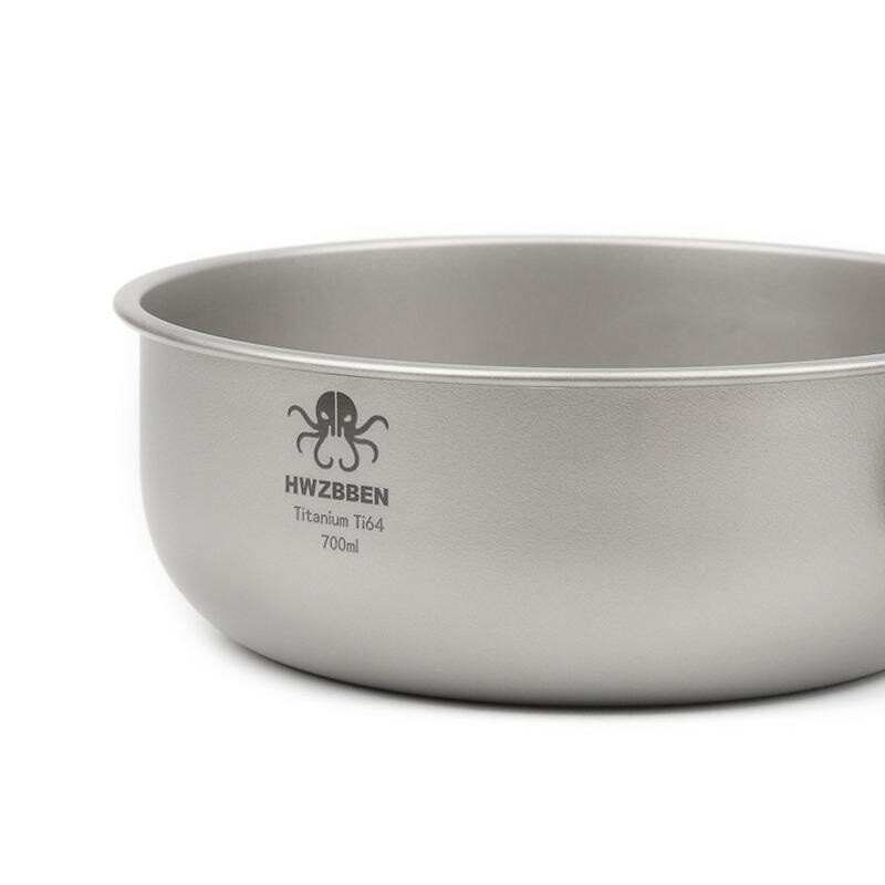 Pure Titanium Foldable Bowl Frying Pan 700ml Ultralight Flatware Tableware