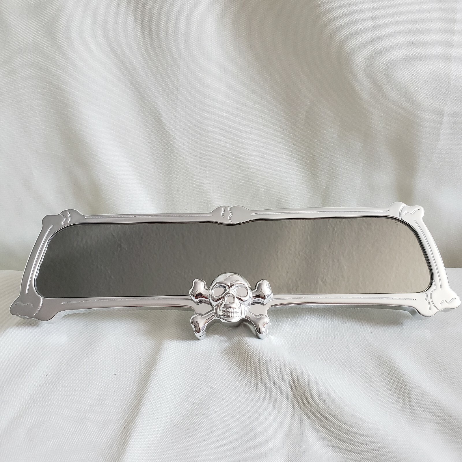 Aluminum Skull Rearview Mirror- Approx. 10"