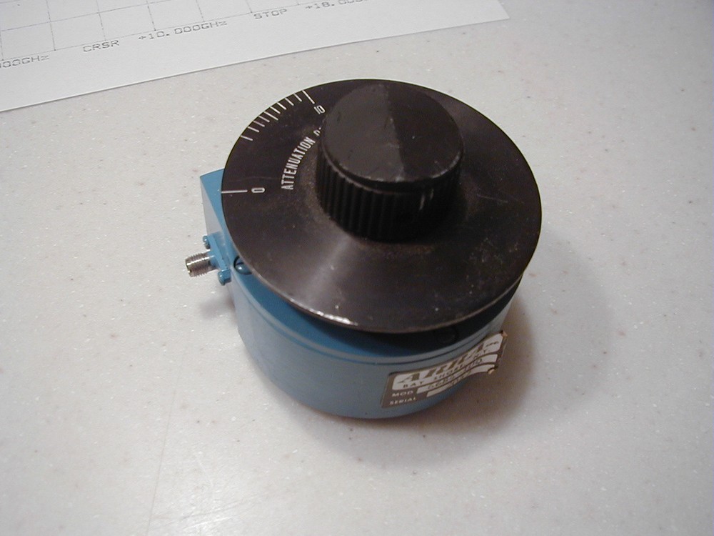 ARRA 8-16 GHz 0-10 dB Variable Dial type Microwave Attenuator, Tested w/plot