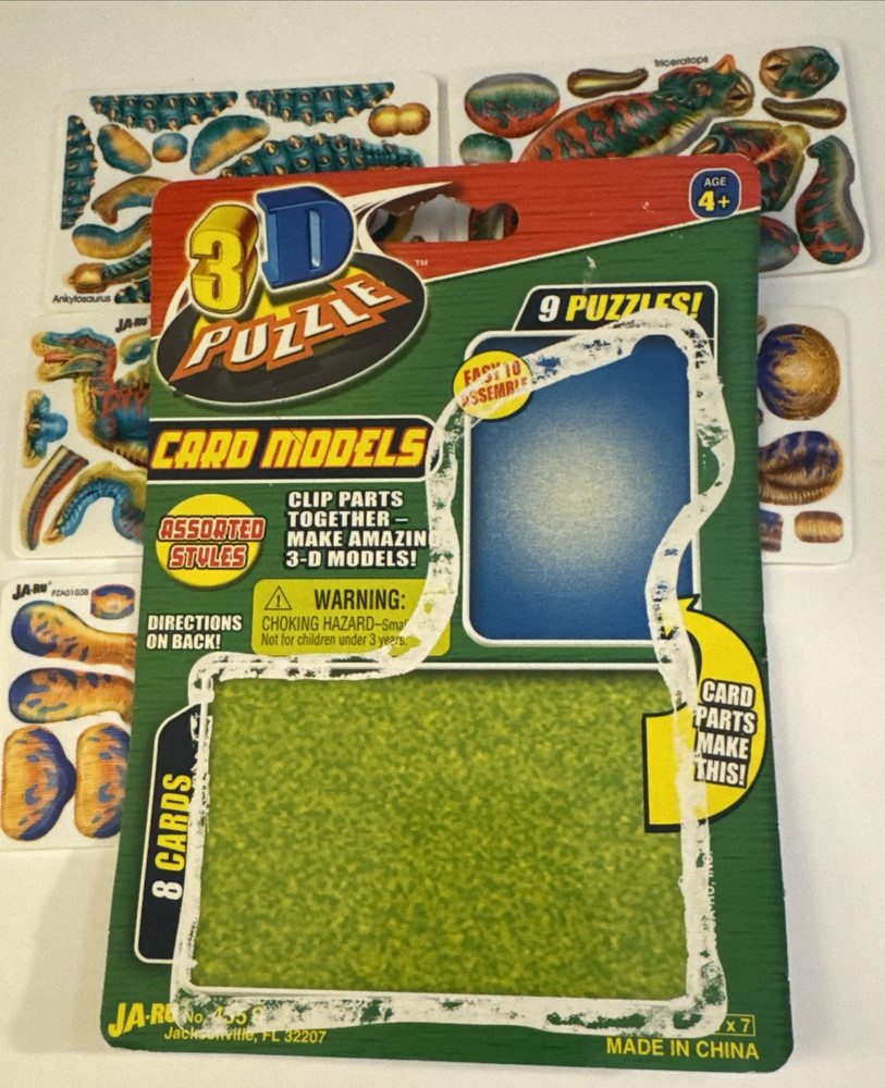 Ja-Ru 3D Puzzle Card Models five cards only