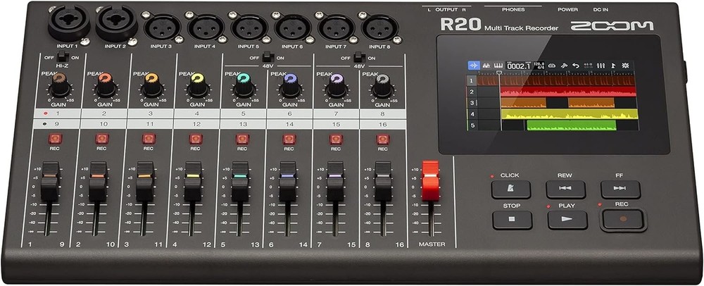 Zoom R20 Multi Track Tabletop Recorder, with Touchscreen, Onboard Editing, 16...