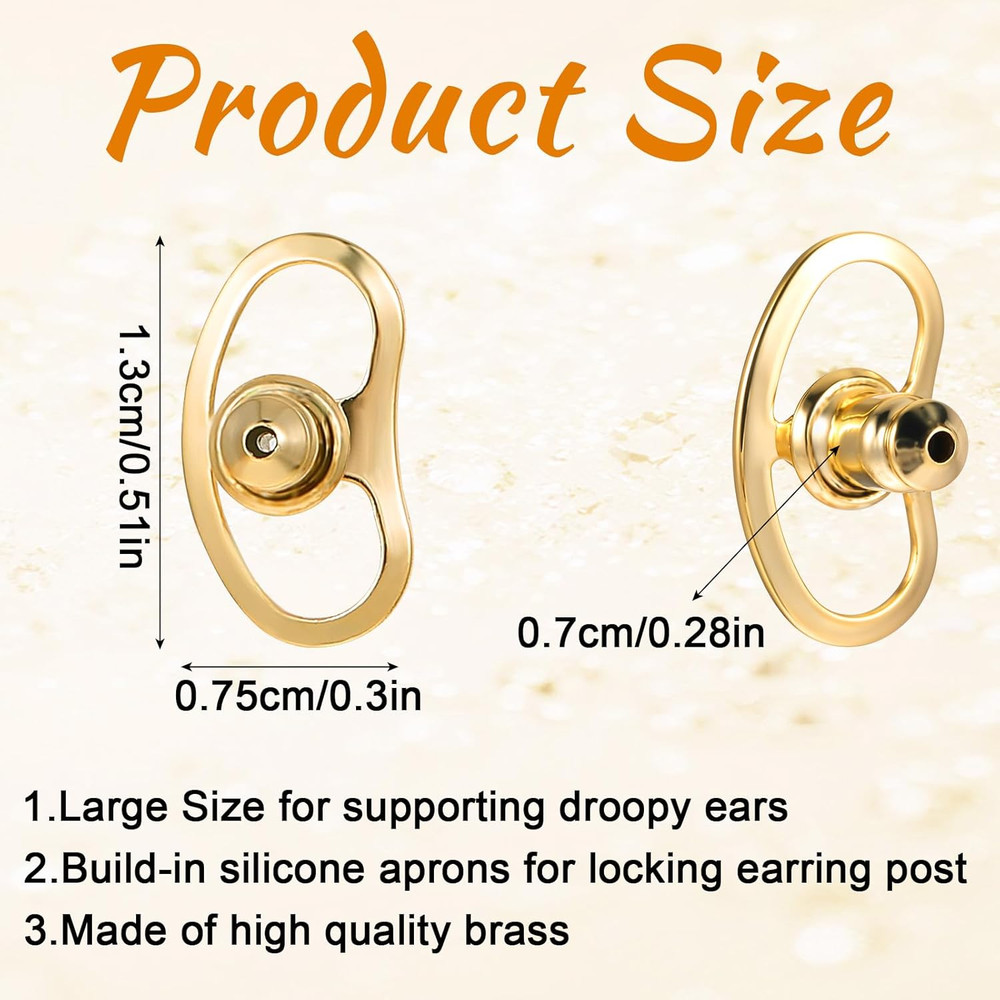 Earring Lifters Backs, 8 Pcs Earring Backs for Droopy Ears Locking Earrings Bac