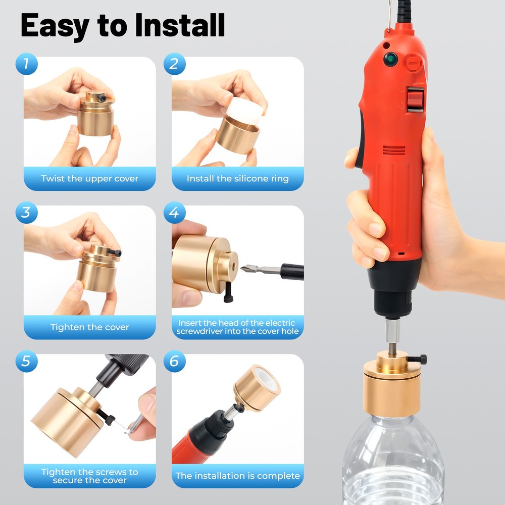 Electric Handheld Bottle Capping Machine Screw Capper Sealing Sealer Tool