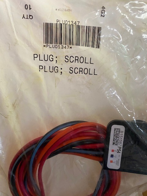 PLU01347 TRANE SCROLL COMPRESSOR PLUG (NEW)