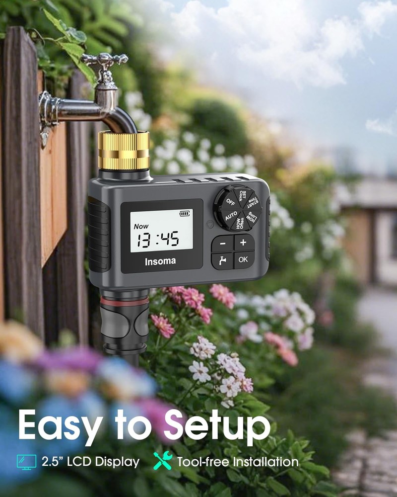 Garden Hose Water Timer with Rain Delay Automatic Drip Controller