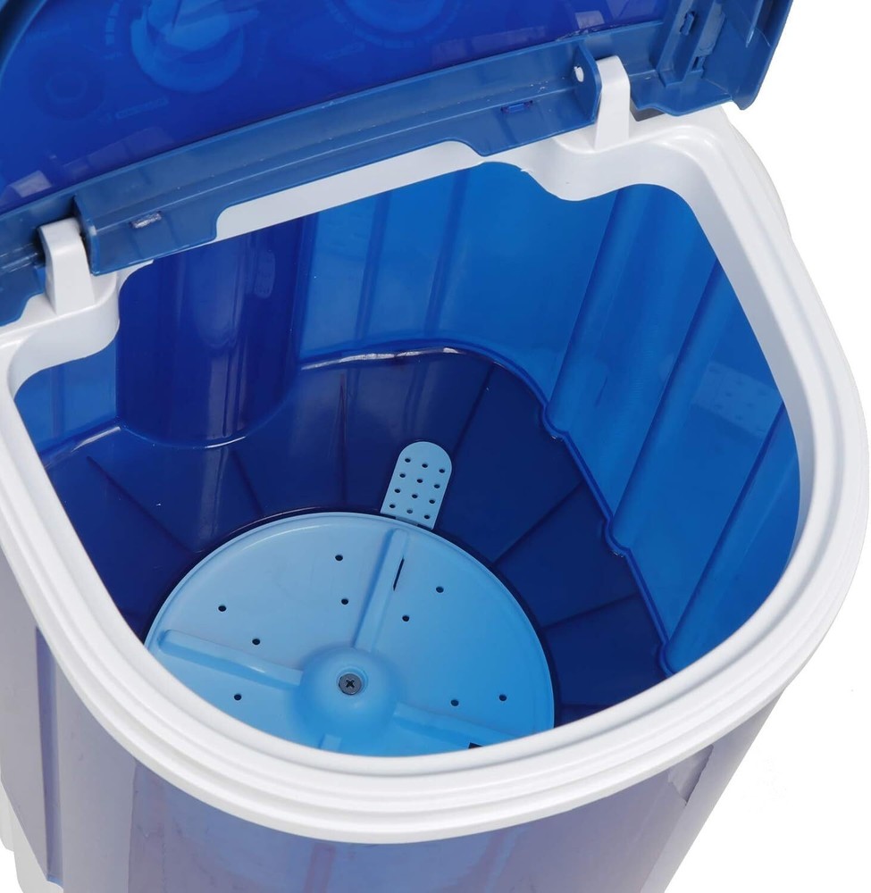 Portable Mini Washing Machine Semi-Automatic Compact Cloth Washer Spinner Blue