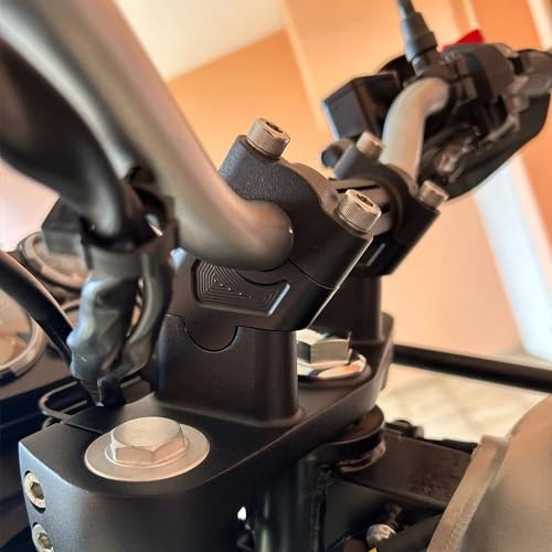 Motorcycle Handlebar Risers, 7/8" 22mm Offset Handlebar Risers Mount Black