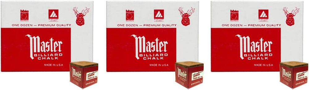 s GOLD/TAN Cue Chalk - 3 Dozen