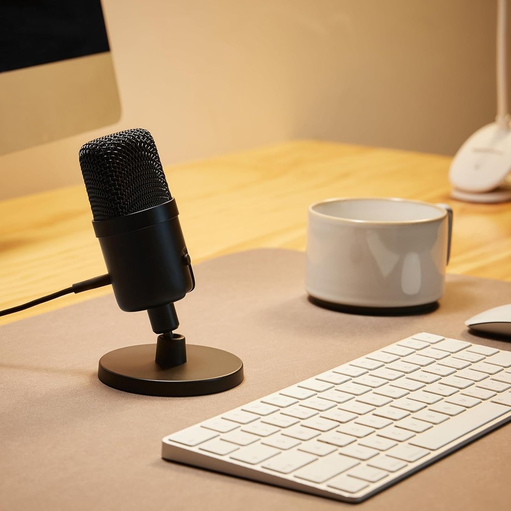 Amazon Basics USB Condenser Microphone for Streaming, Recording, and Black