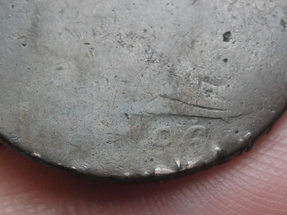 1796 Draped Bust Large Cent Penny- About Good Details, Edge Cuts