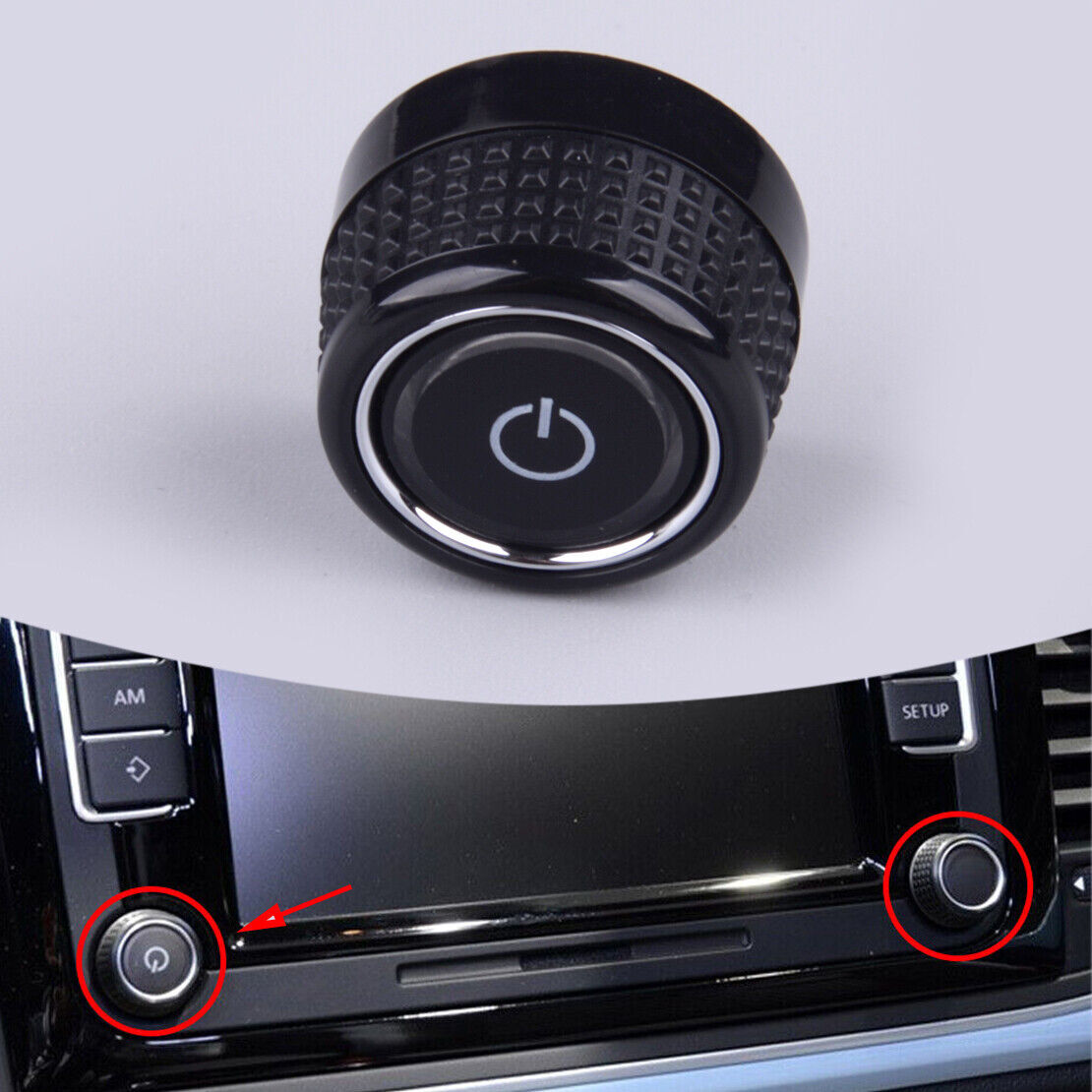 2xLeft & Right Auto Radio Knob Button Turn Knob for VW RCD360 RCD440 RCD410 280C